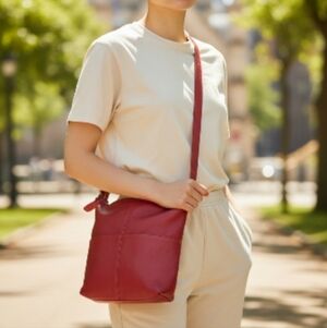 Coach Deep Red Leather Shoulder Bag